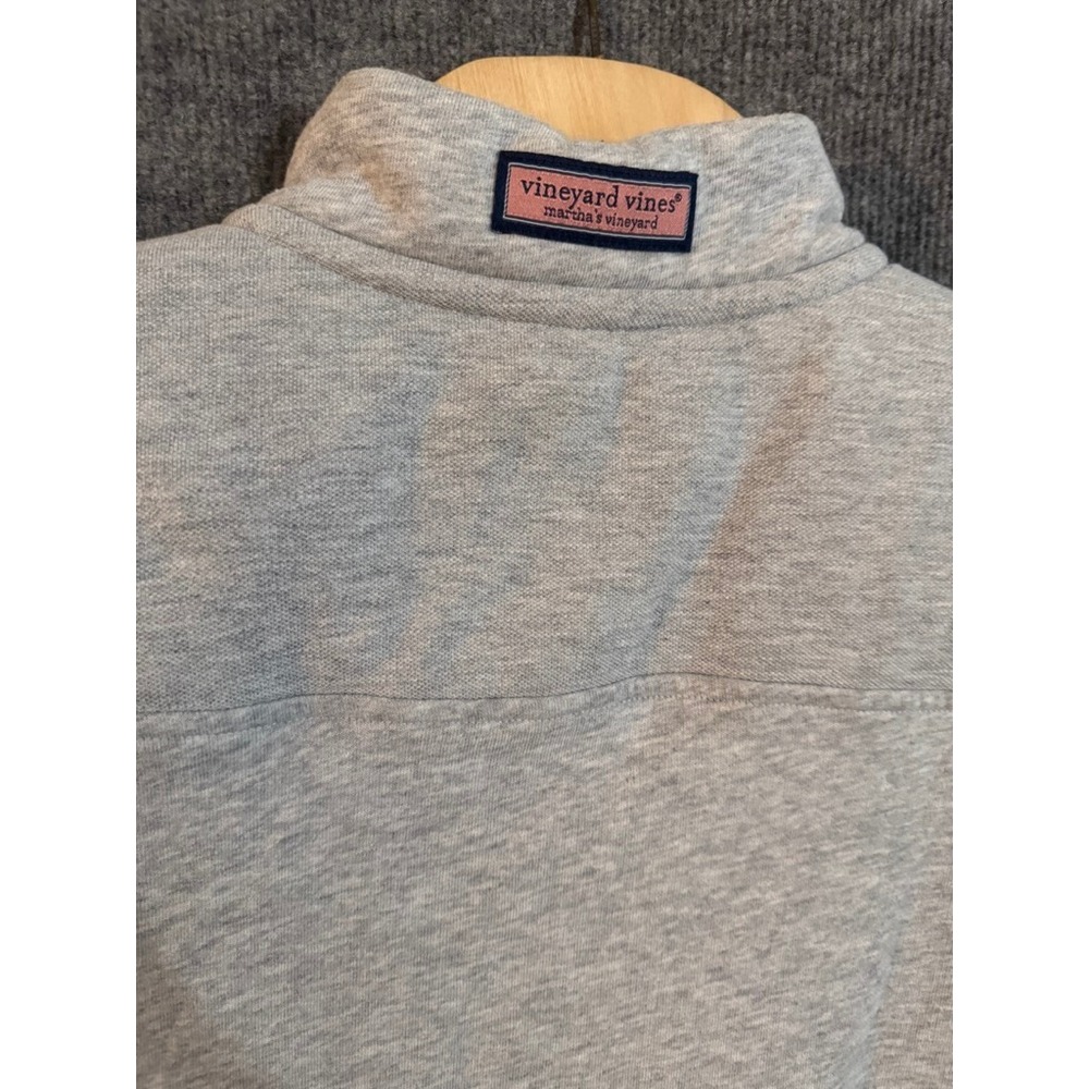 Vineyard Vines Mens Quarter Zip Pullover Heather Gray Cotton Blend Size L - Picture 9 of 9
